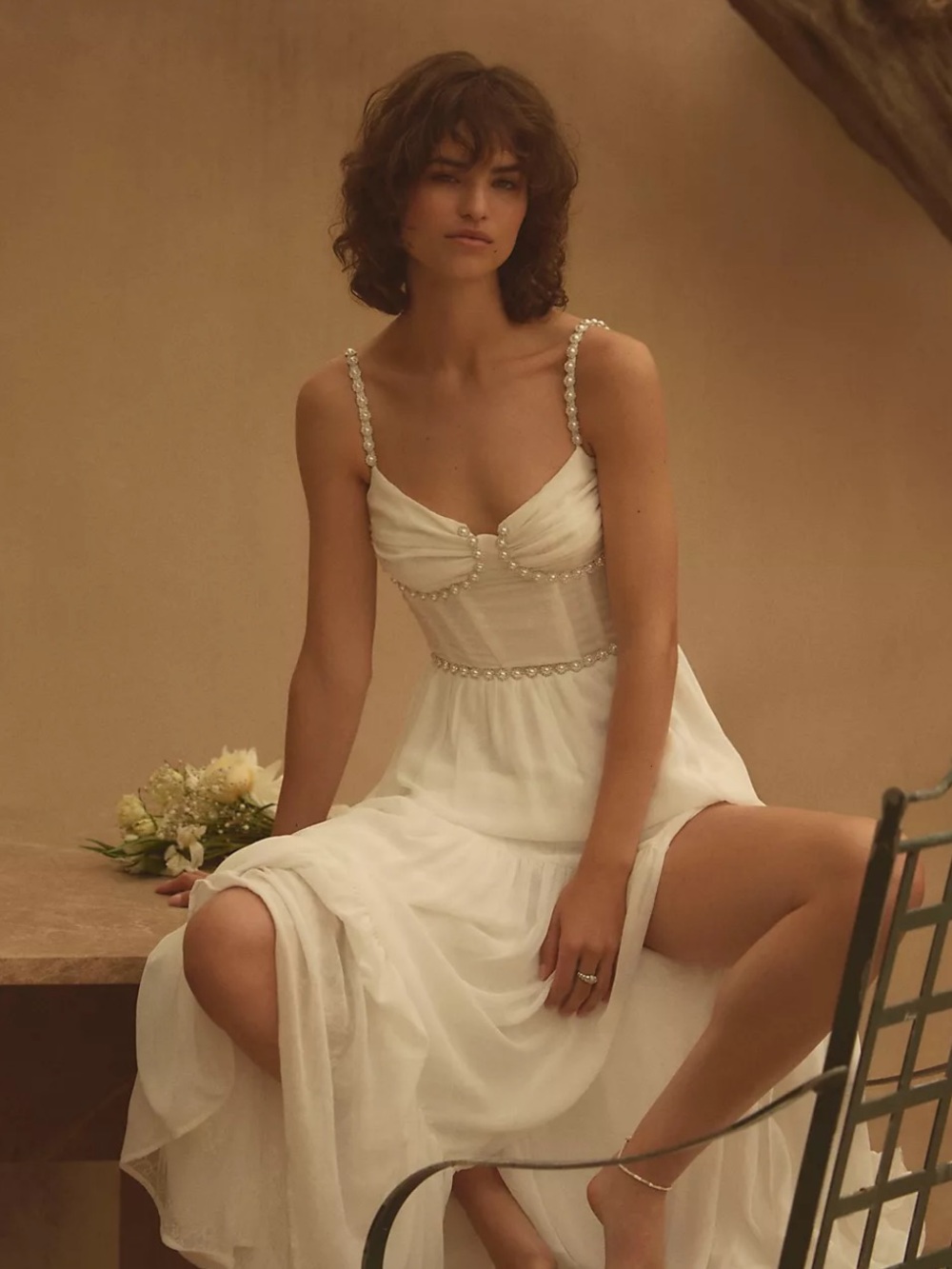 *flaw* V. Chapman Gwen Gown in White sz 0